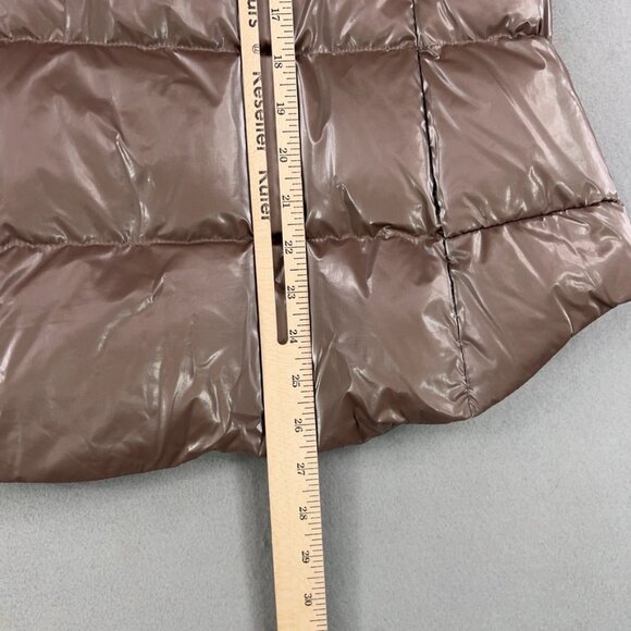 Athleta Vest Womens Small Pyrite Shine Metallic Downtown Puffer Down Waterfowl - Picture 10 of 16